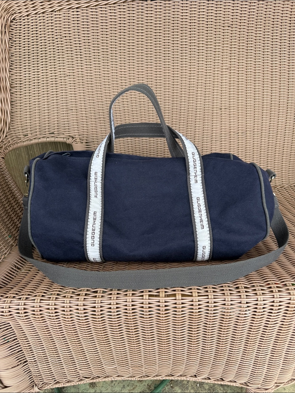 Scarborough & Tweed Guggenheim Navy Canvas Bankerโs Bag Duffel Blue